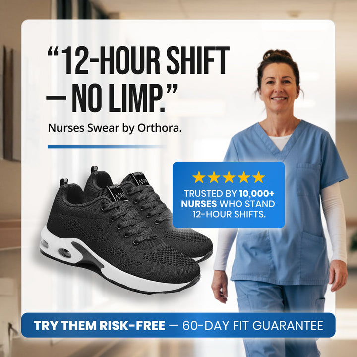 Orthora Pro – 12-Hour Shift Shoes for Heel &amp; Plantar Fasciitis Relief (Unisex)