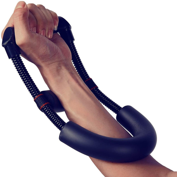 Spring wrist trainer with foam grip