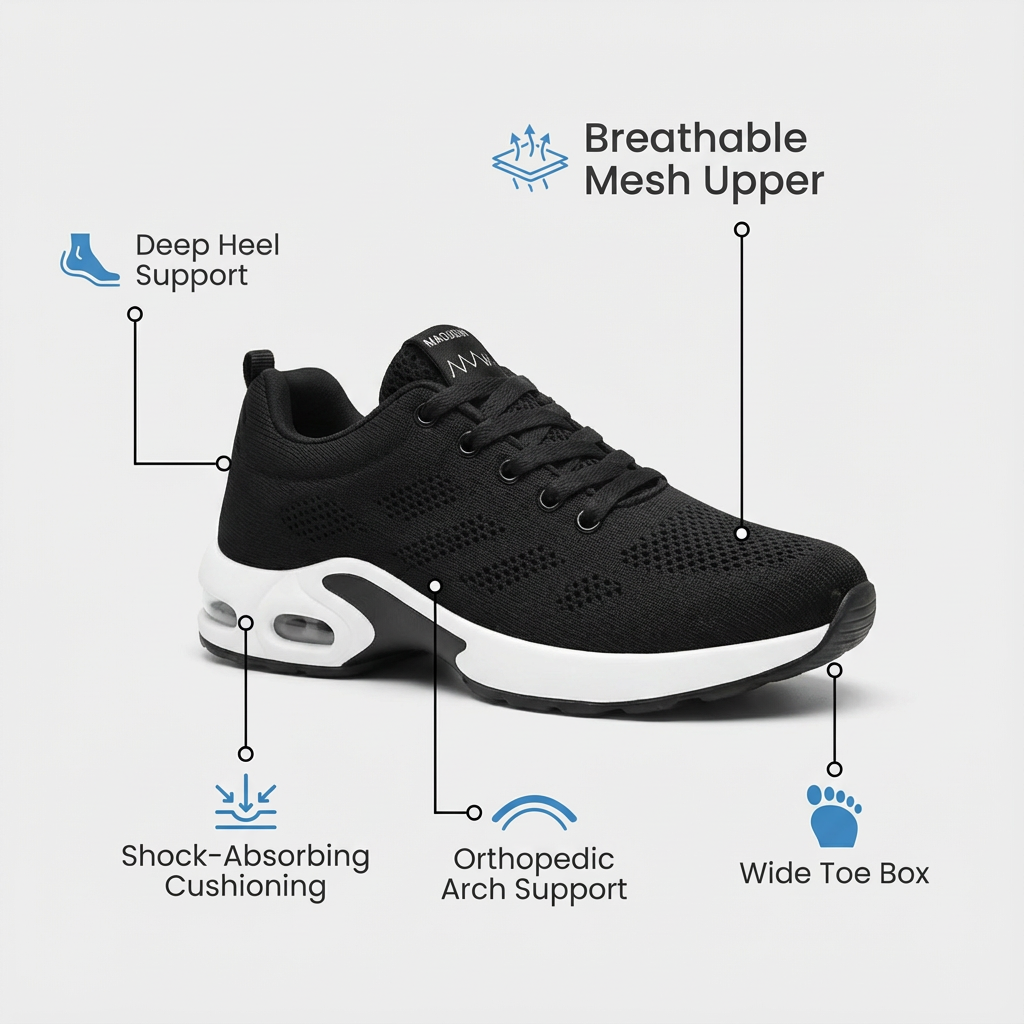 Orthora Pro – 12-Hour Comfort Shoes for Heel &amp; Plantar Fasciitis Relief (Unisex)