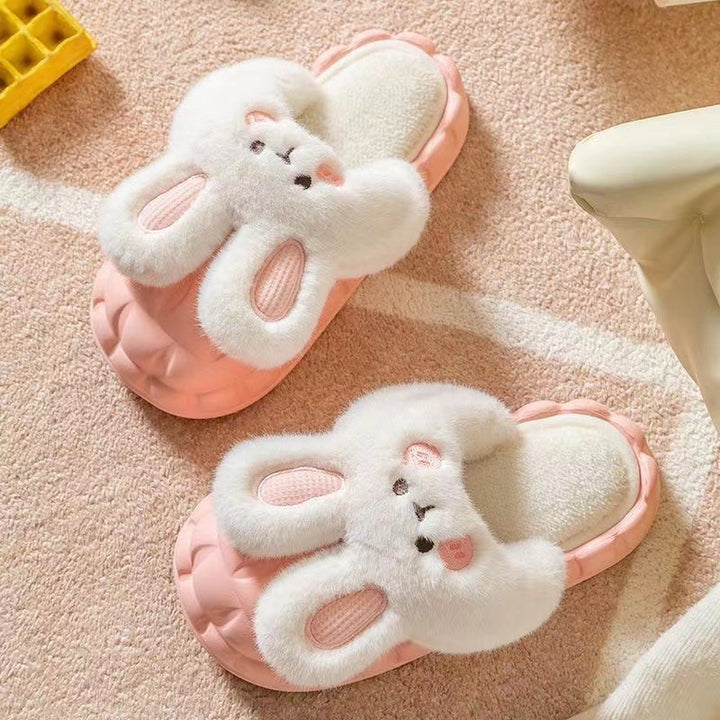 Fluffy bunny house slippers