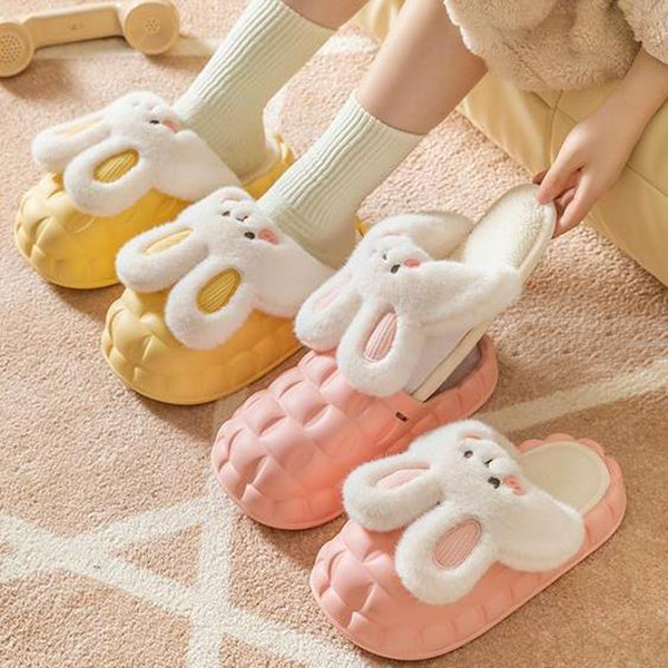 Fluffy bunny house slippers