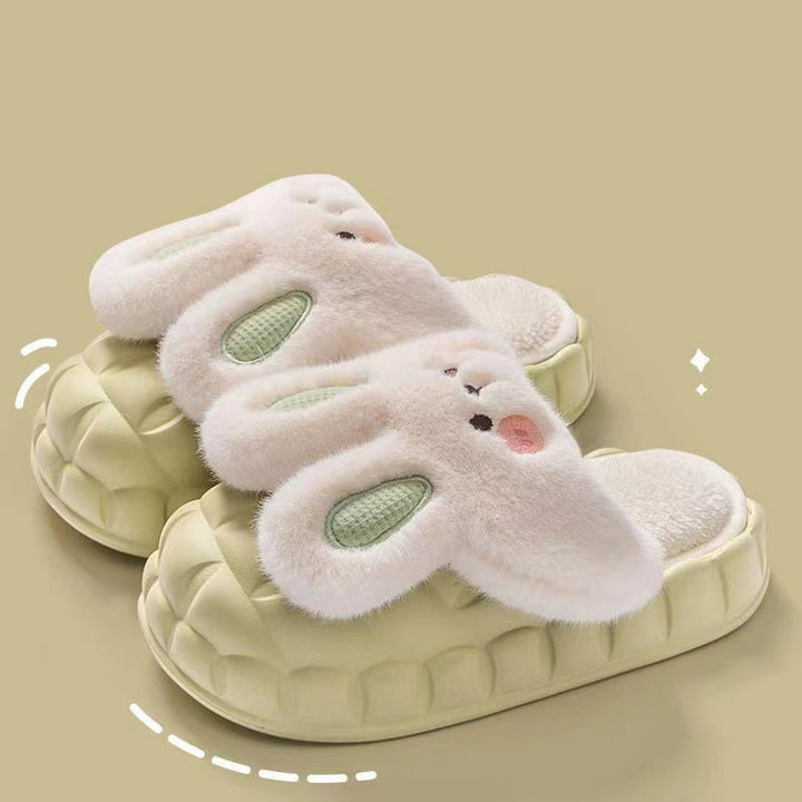 Fluffy bunny house slippers