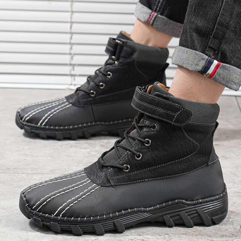 Men's fleece lined lace up duck boots