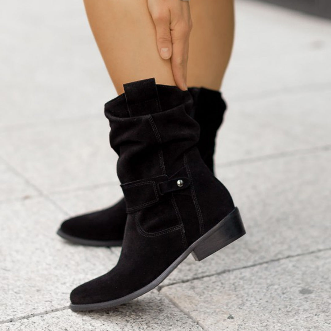 Women's slouchy suede western boots