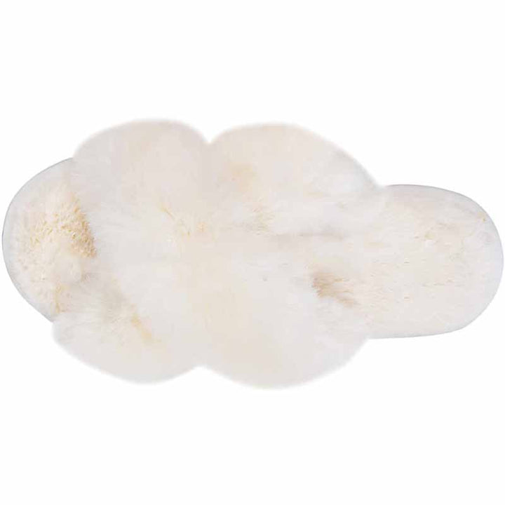 Fluffy criss cross faux fur slides