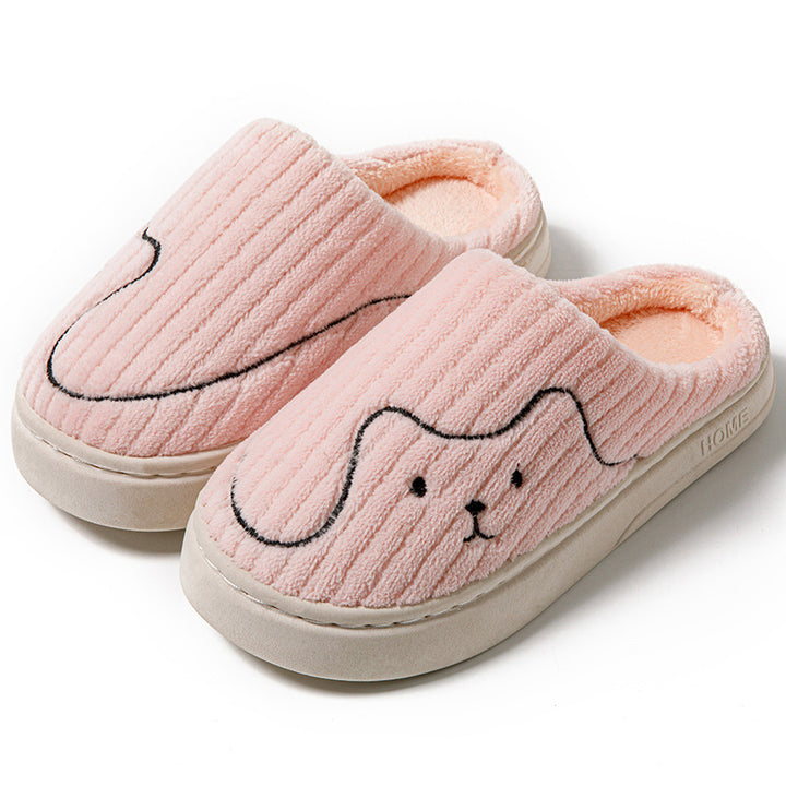 Plush puppy face slippers