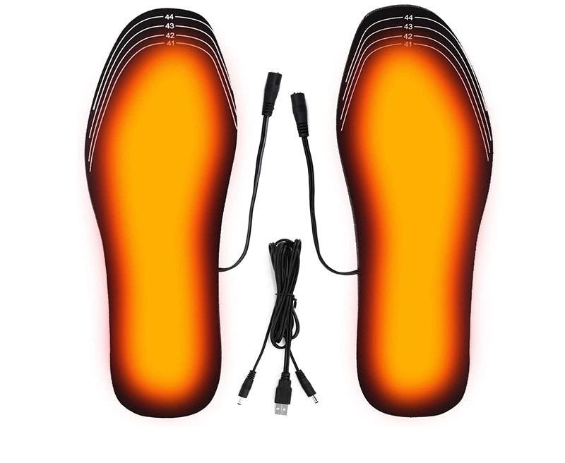 USB heated insoles with cable