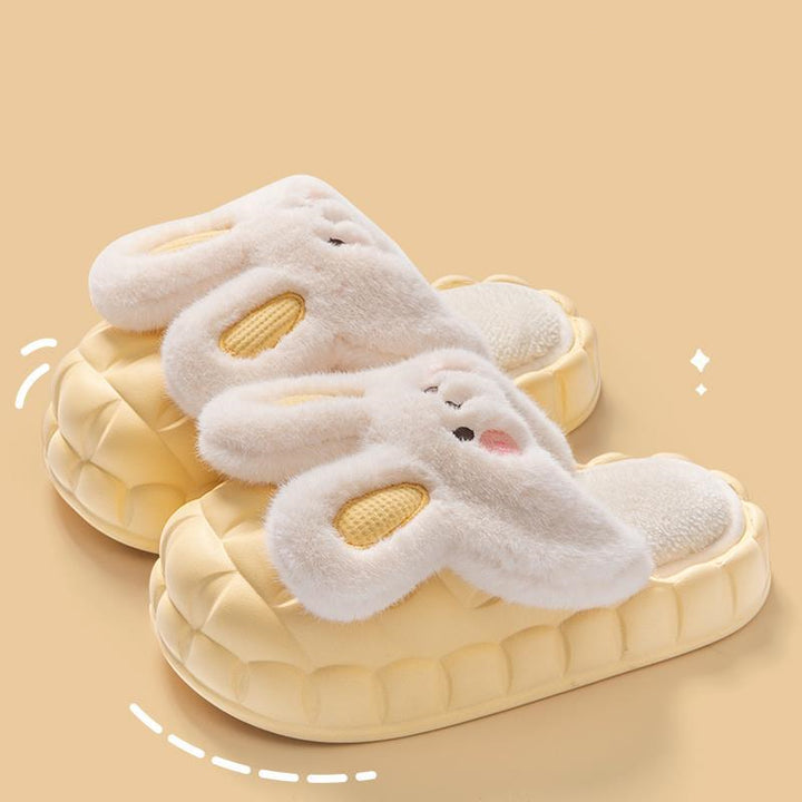 Fluffy bunny house slippers