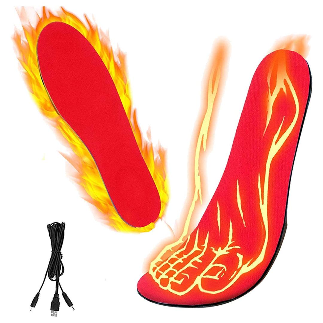 USB heated insoles with cable